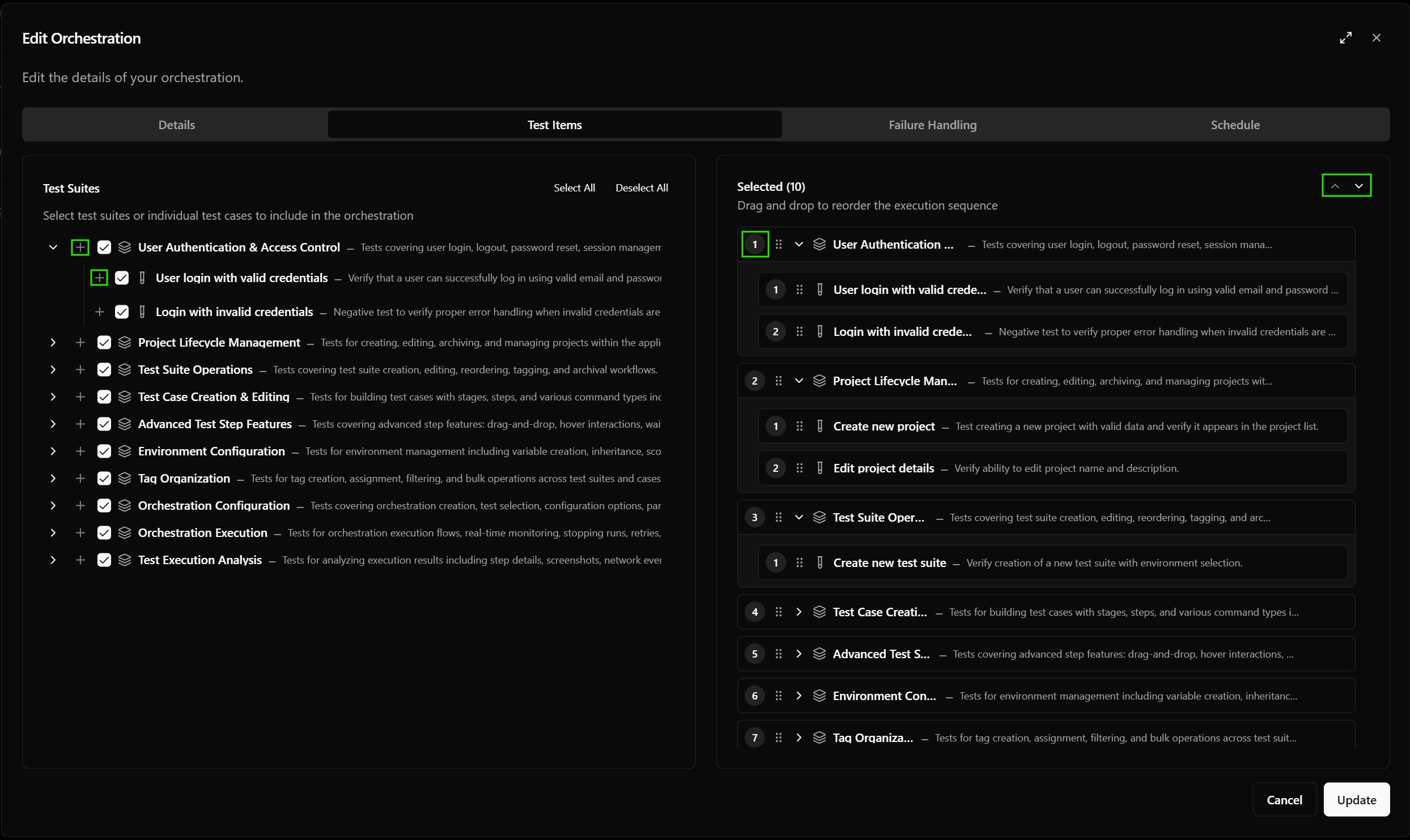 Test Selection — Orcastrator Docs